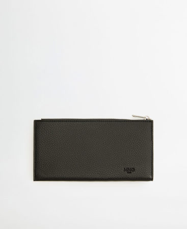 Black long leather wallet